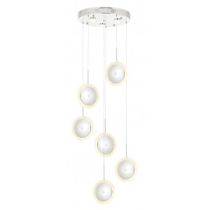METAL LED and SILICONE ANTIQUE and CHROME PLATED CHANDELIER 40 CM DIAMETER LOAD: 115 CM